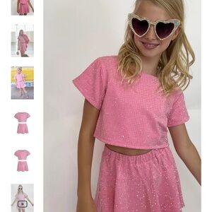 Lola + The Boys Taylor Pink Sparkle Kids Matching Set